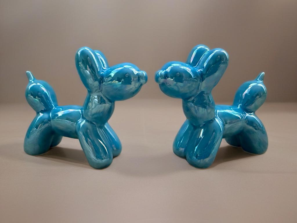 Cagnolini Balloon in Ceramica azzurro perla