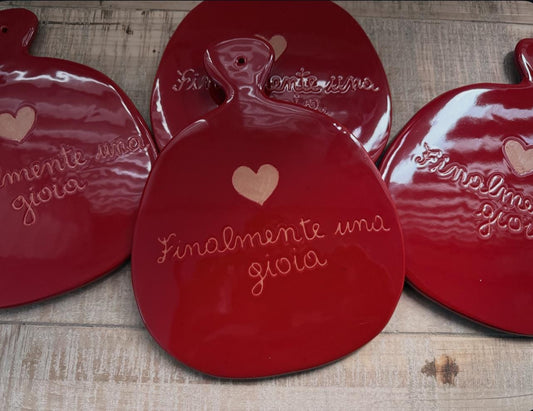 Tagliere decorativo "Finalmente una gioia"