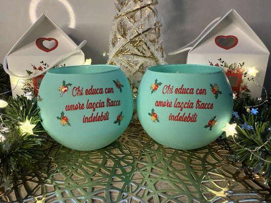 Candela Artigianale in Vetro Satinato – Tiffany - Con Scatola Regalo