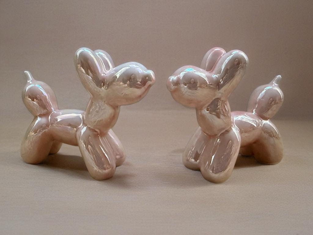 Cagnolini Balloon in Ceramica rosa cipria perla