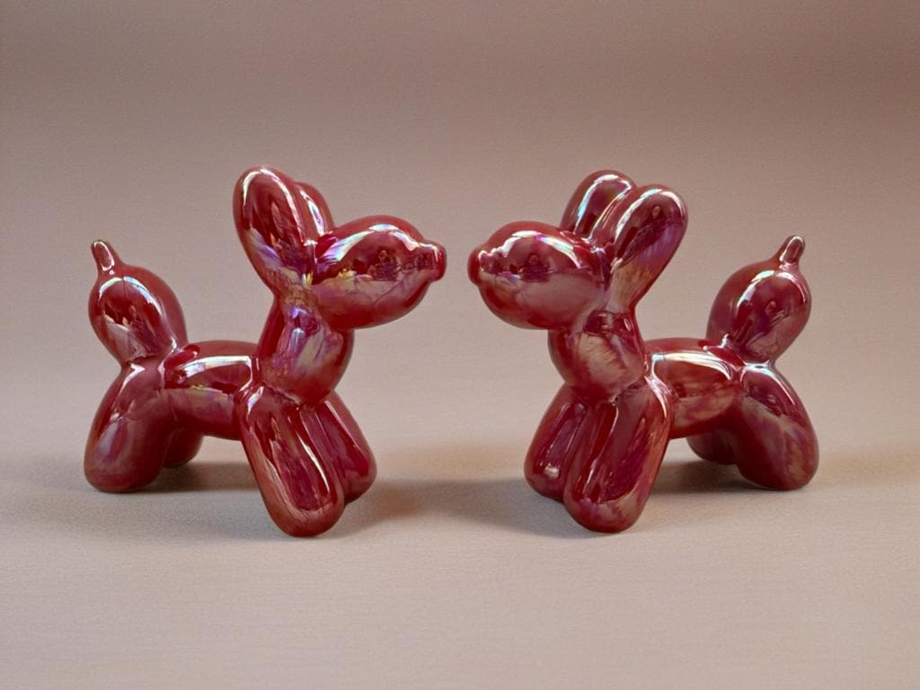 Cagnolini Balloon in Ceramica rosso perla