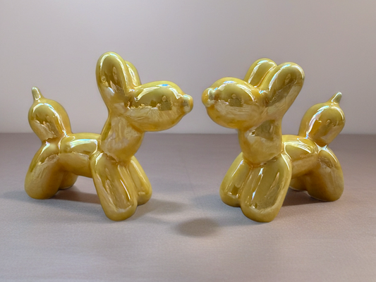 Cagnolini Balloon in Ceramica giallo perla