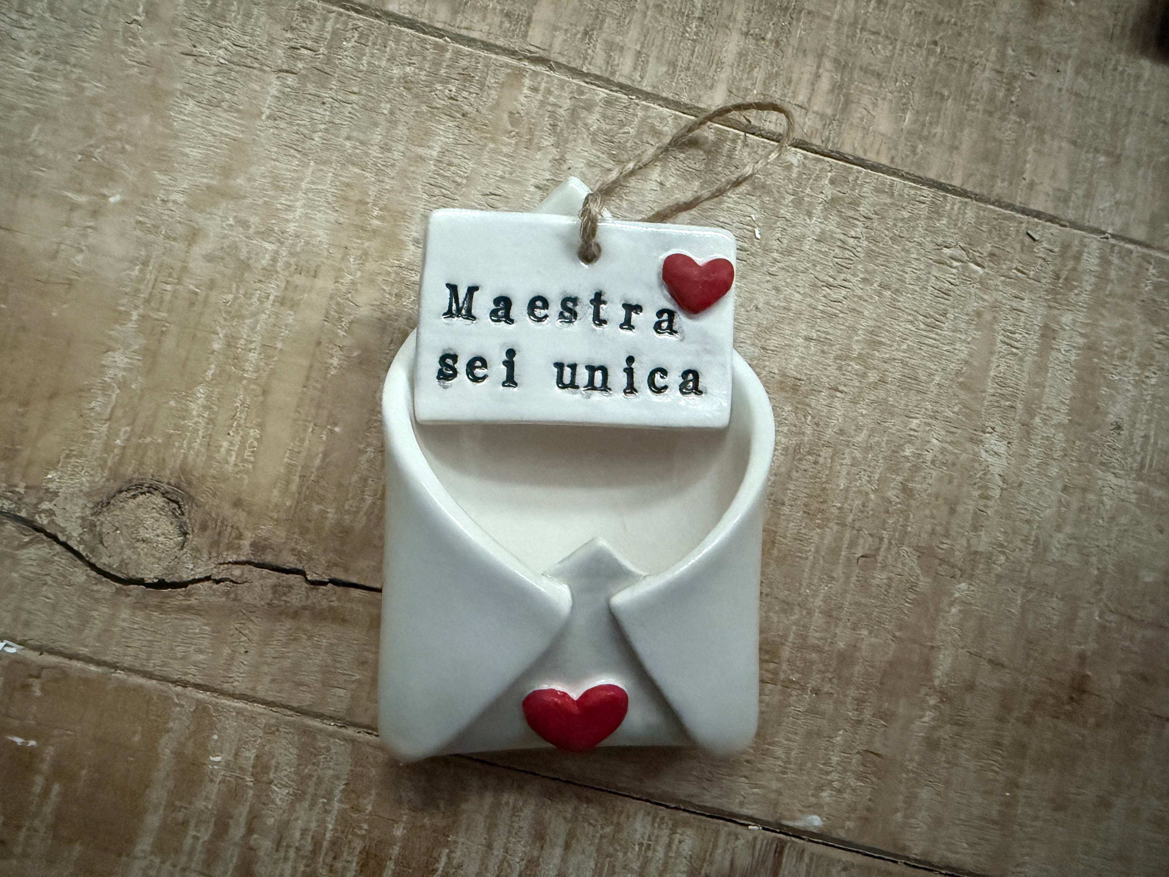 Lettera d’amore in ceramica “Maestra sei unica”