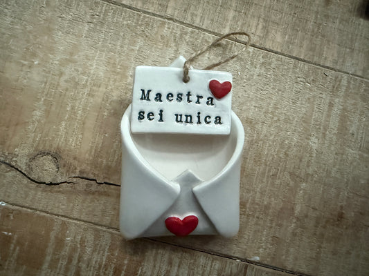 Lettera d’amore in ceramica “Maestra sei unica”