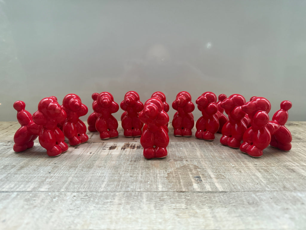 Cagnolini Balloon in Ceramica barboncino rosso