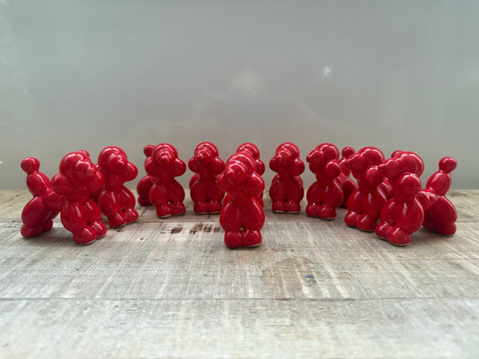 Cagnolini Balloon in Ceramica barboncino rosso