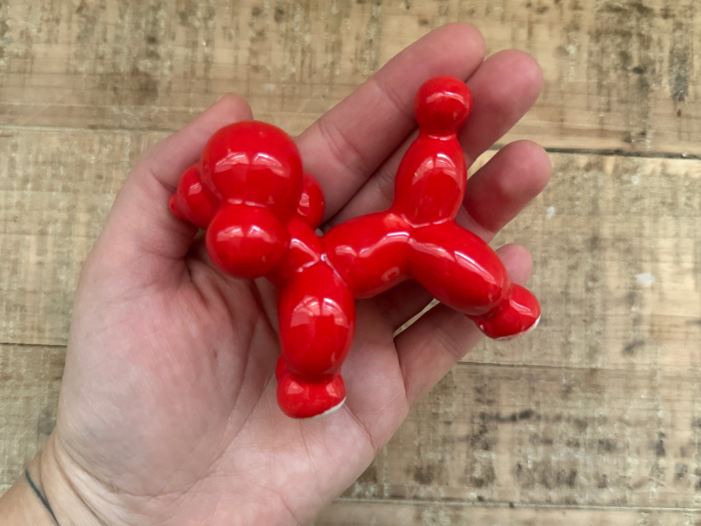 Cagnolini Balloon in Ceramica barboncino rosso
