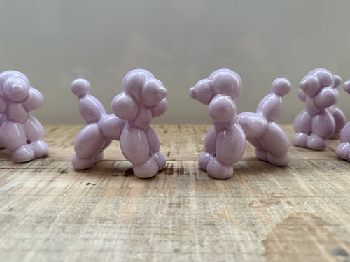 Cagnolini Balloon in Ceramica barboncino lilla