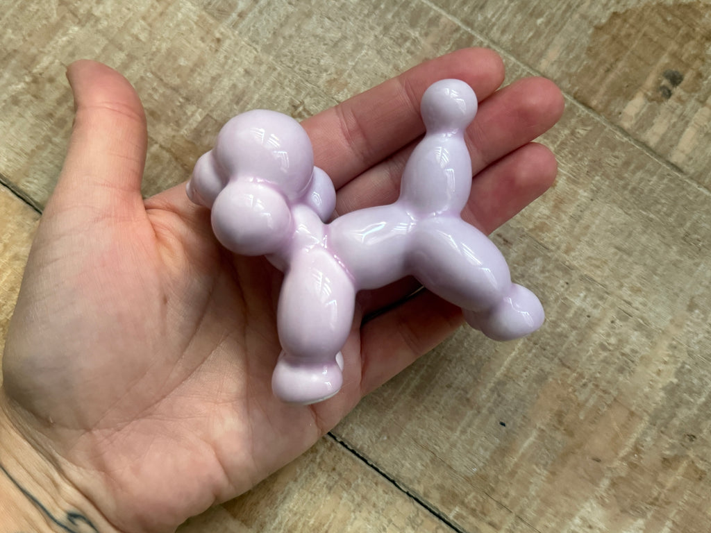 Cagnolini Balloon in Ceramica barboncino lilla