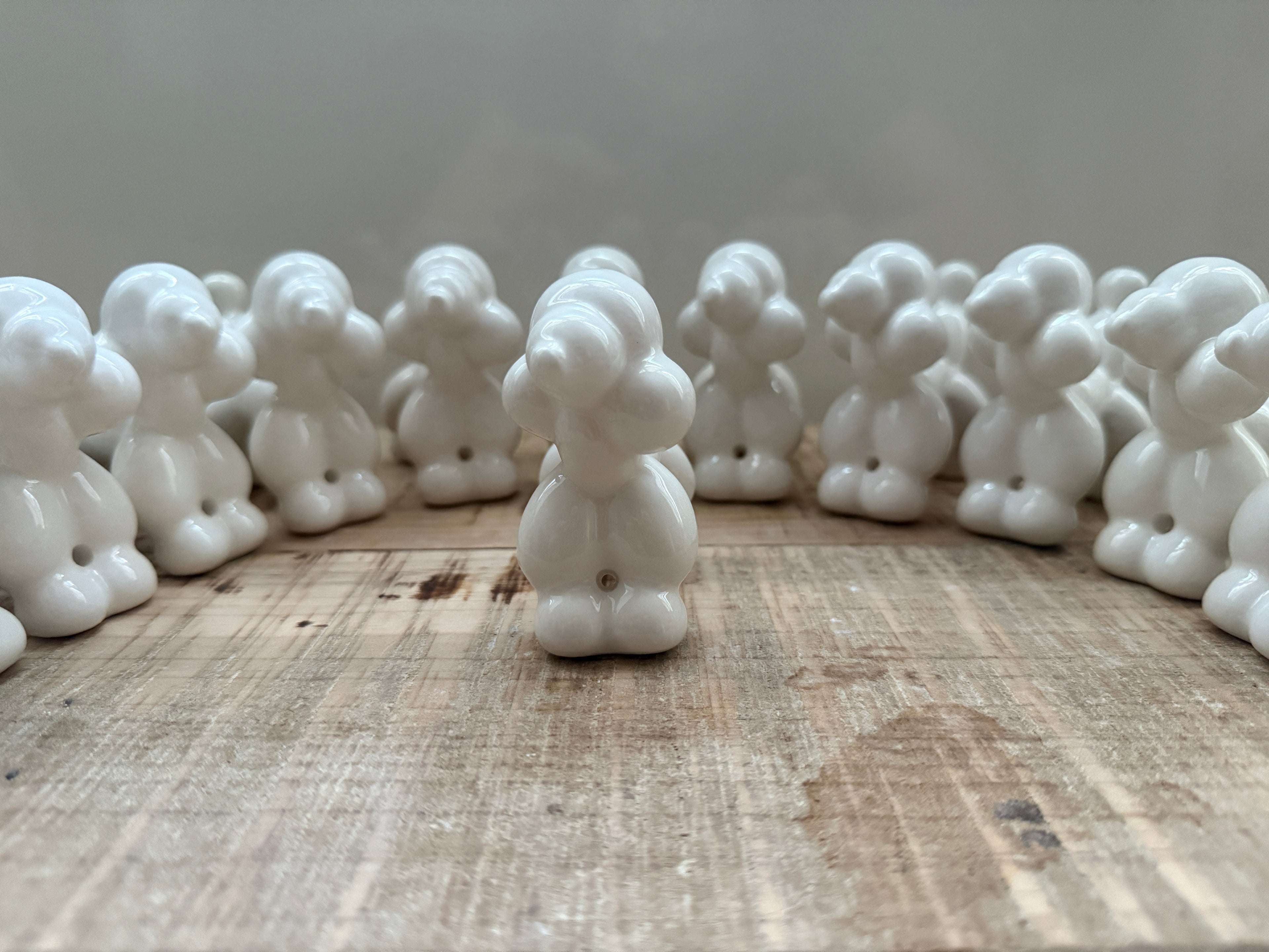 Cagnolini Balloon in Ceramica barboncino bianco