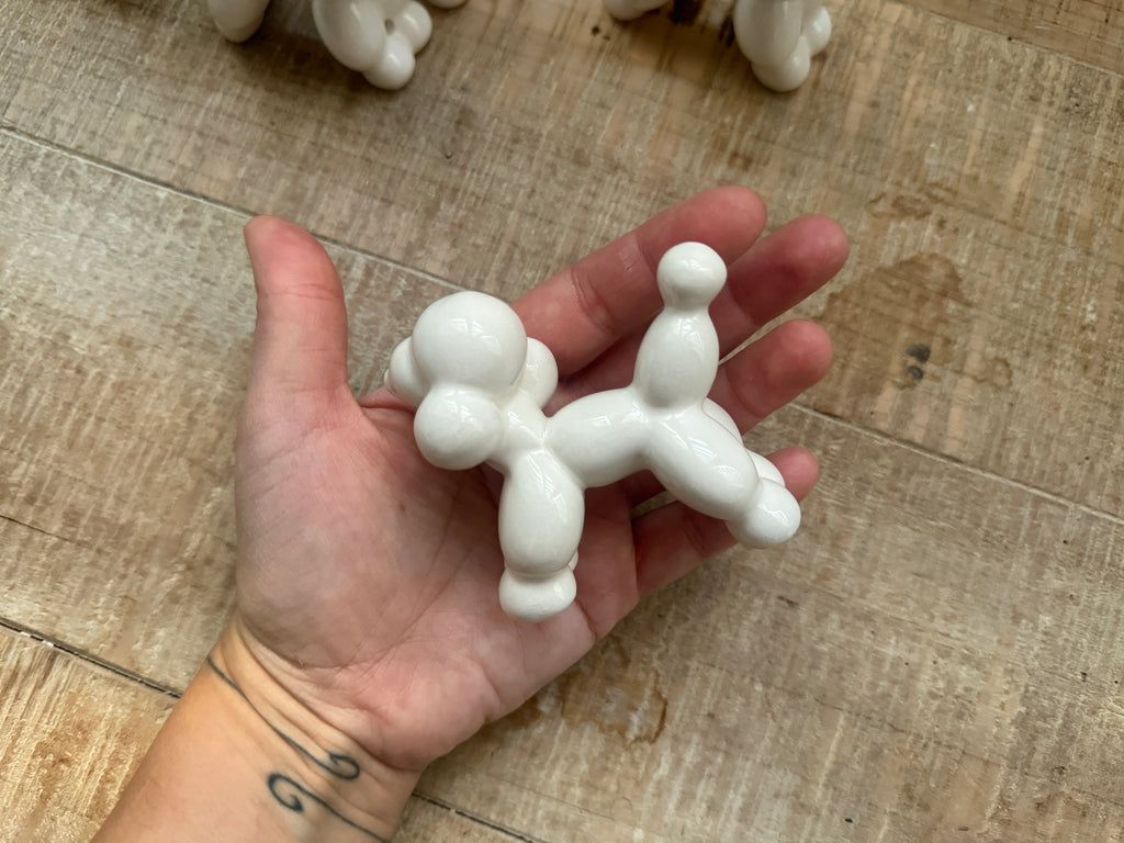 Cagnolini Balloon in Ceramica barboncino bianco