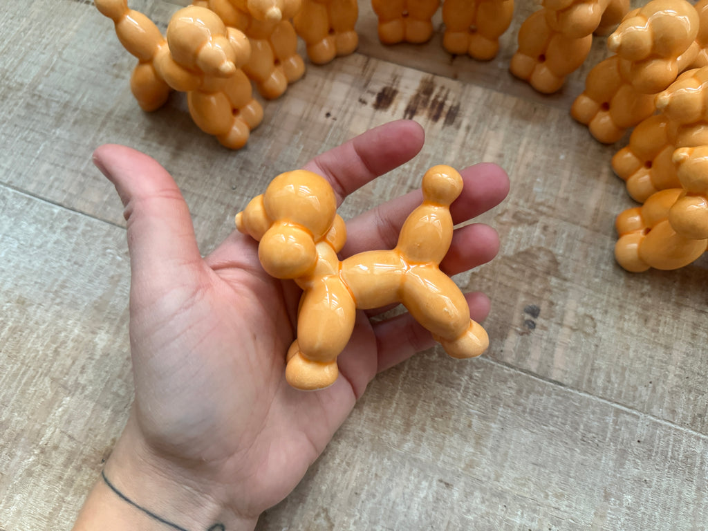 Cagnolini Balloon in Ceramica barboncino arancio