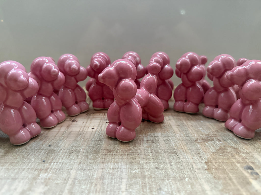 Cagnolini Balloon in Ceramica barboncino rosa