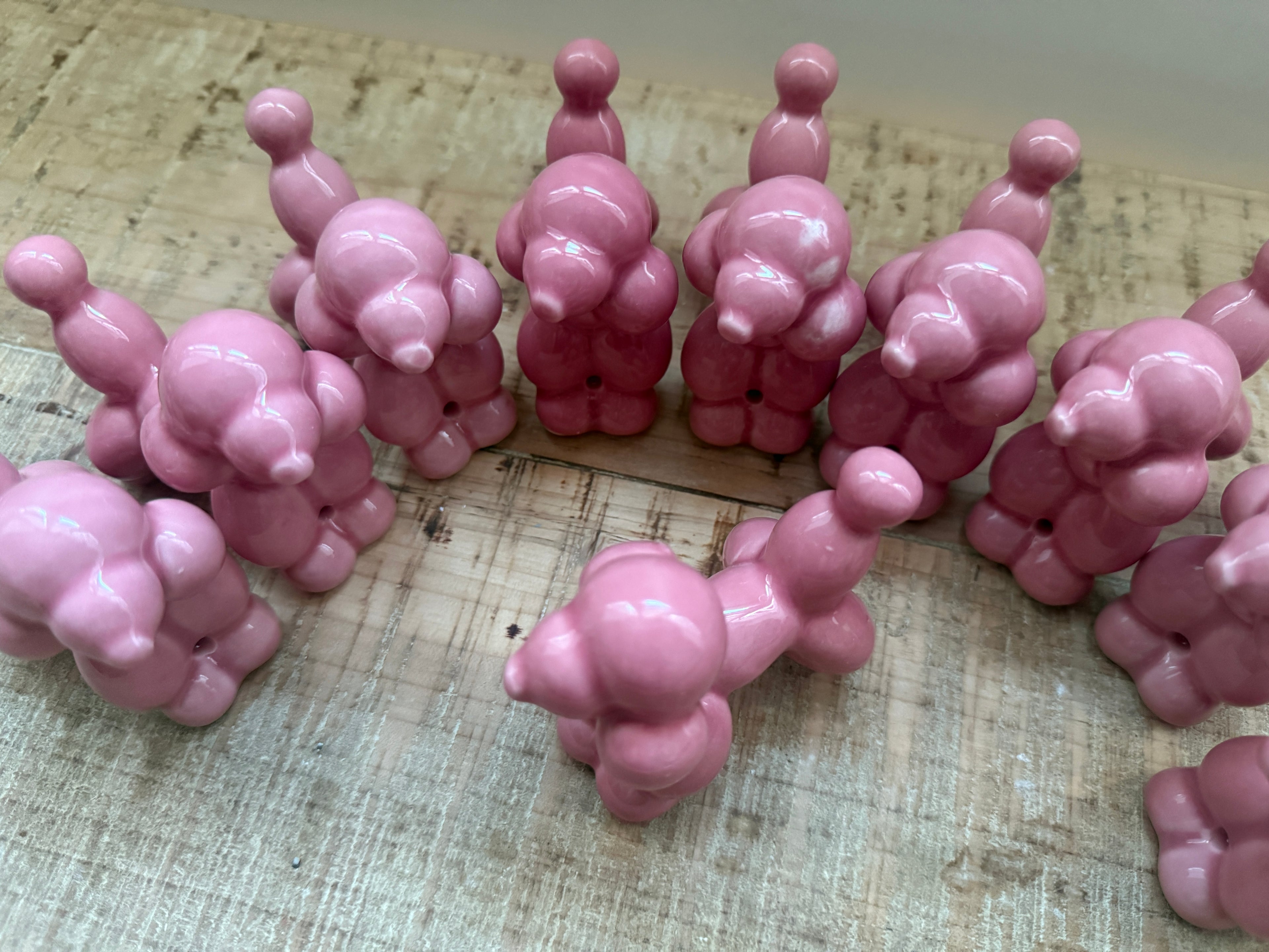 Cagnolini Balloon in Ceramica barboncino rosa