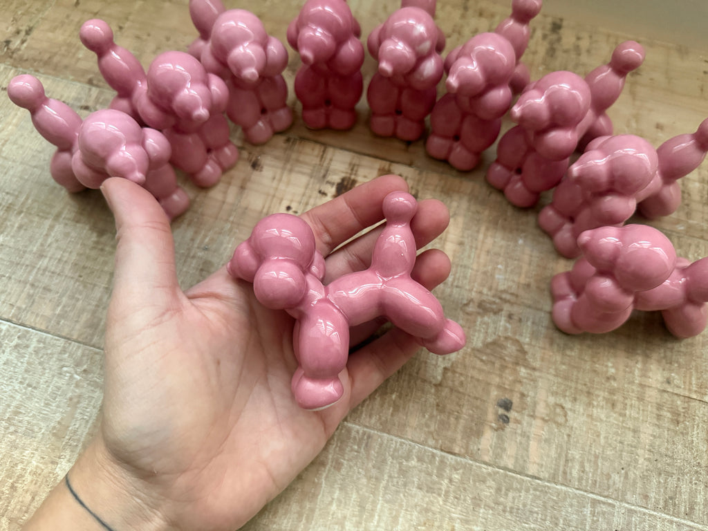 Cagnolini Balloon in Ceramica barboncino rosa