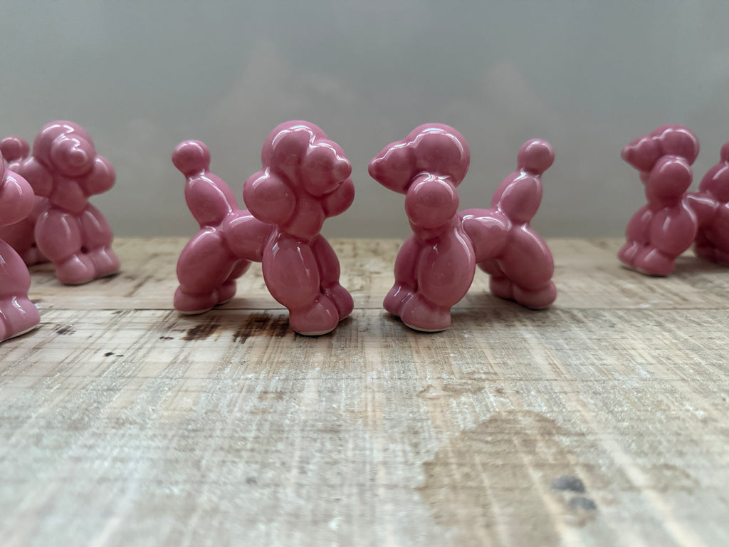 Cagnolini Balloon in Ceramica barboncino rosa