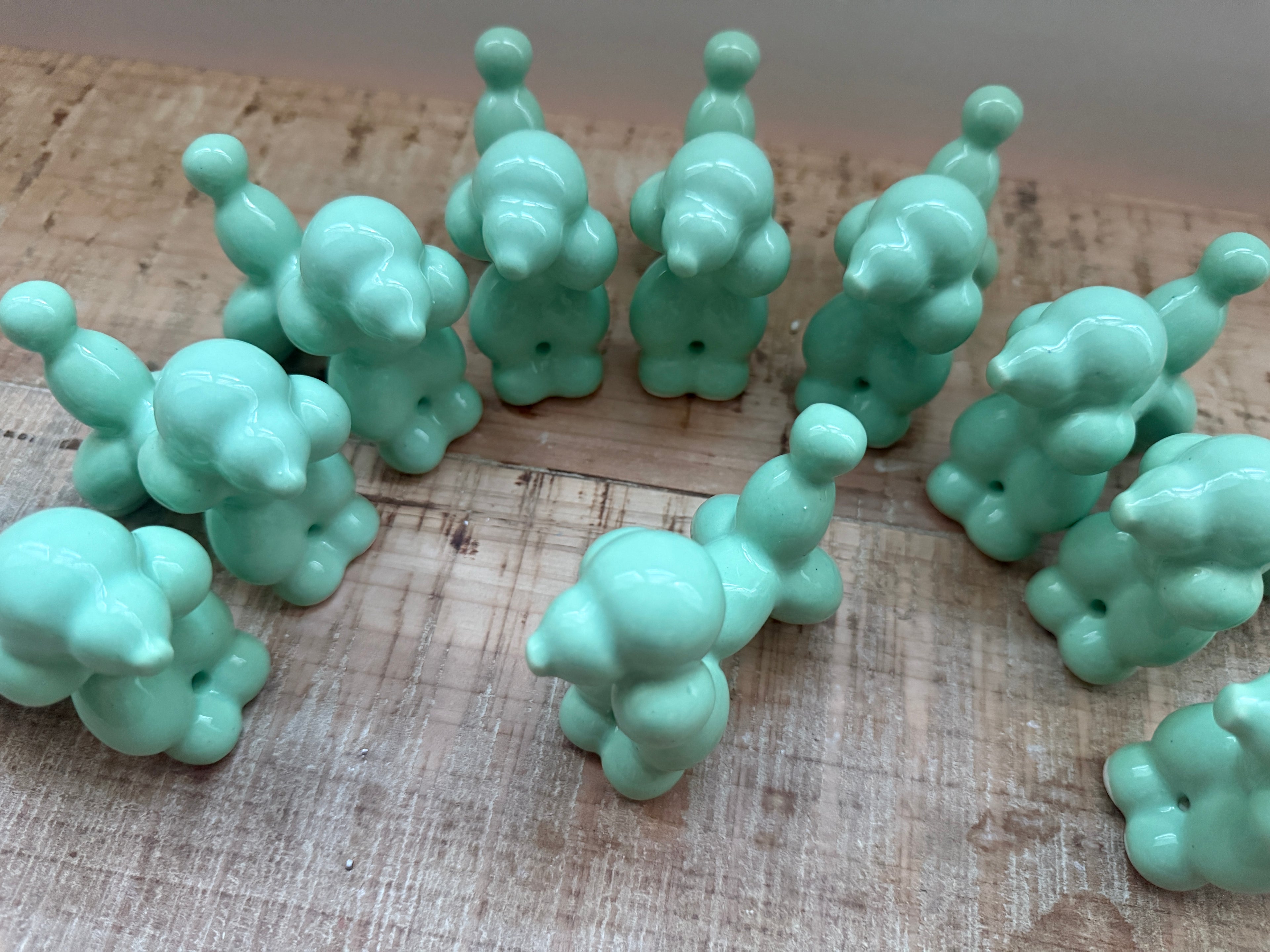 Cagnolini Balloon in Ceramica barboncino verde