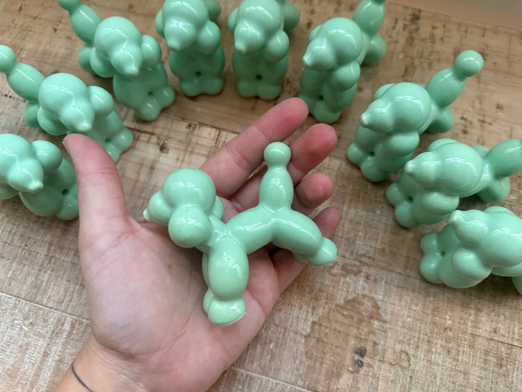 Cagnolini Balloon in Ceramica barboncino verde