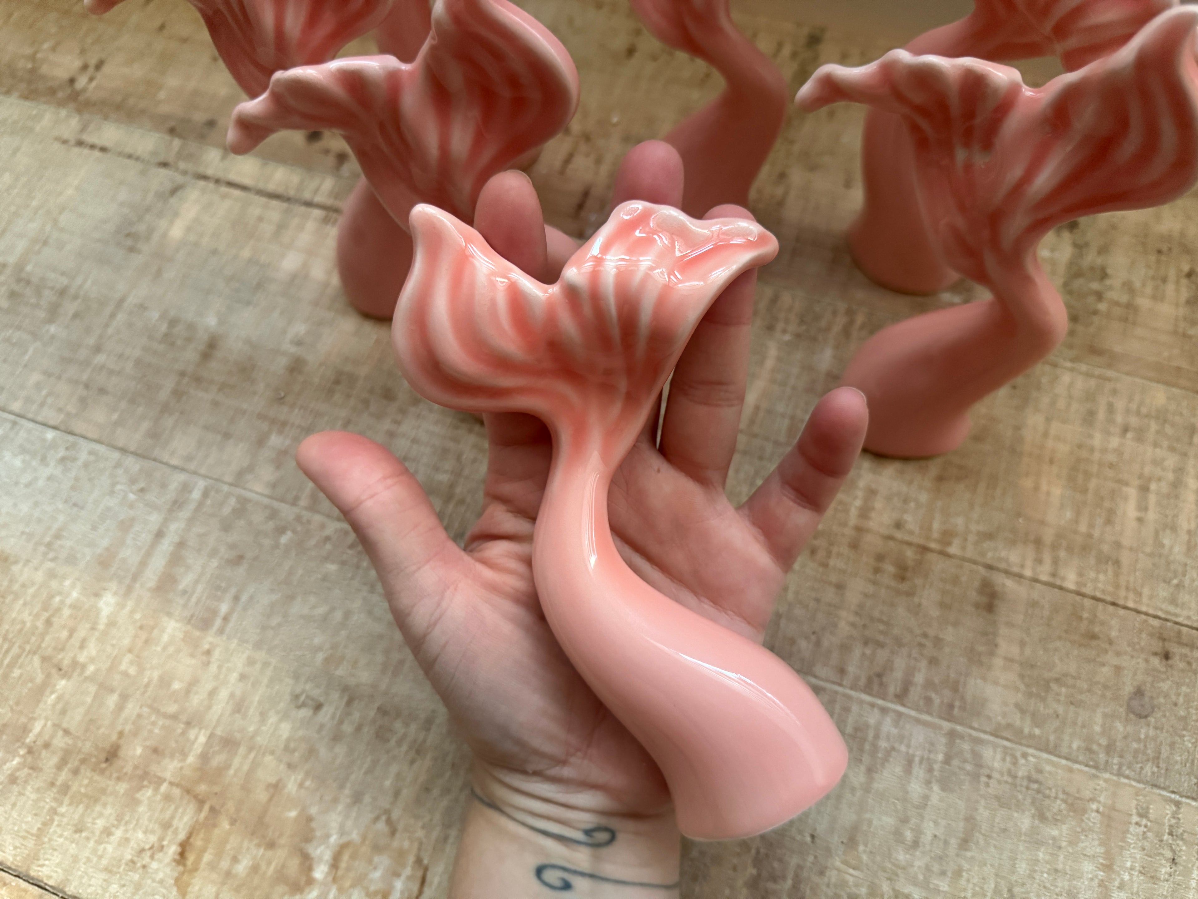 Coda di Sirena in Ceramica rosa cipria